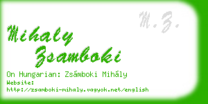 mihaly zsamboki business card